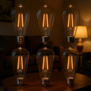 Bombillas LED Edison Vekkro ST19 7W 800 Lúmenes 2700K Base E26 Blanco Cálido Regulable Iluminación Residencial - Product Image 2