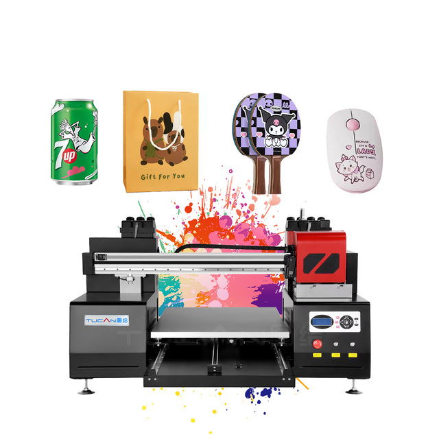 6090 Uv Flatbed Printer with 3heads Epson XP600 Printhead CMYK White Varnish Print Color