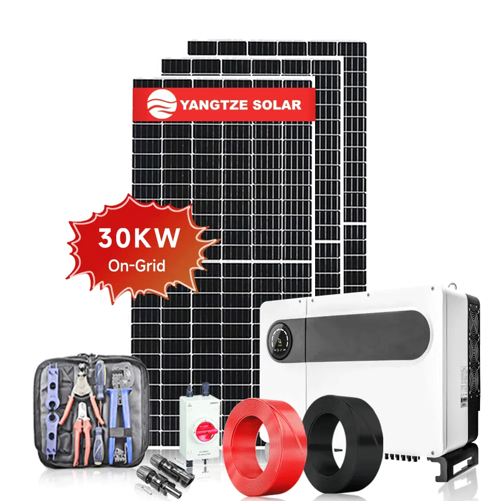 5kw 10kw 20 kw 30kw家庭用太陽光発電システムエアコンオフグリッドハイブリッドセット価格