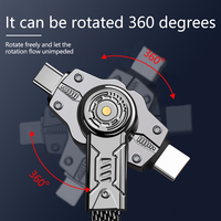 Câble de charge rapide Type-C 65W à rotation 360 degrés, double interface, compatible avec les téléphones 16 Pro Max Plus