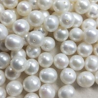 Perles d'eau douce DIY, grandes, blanches, 8 mm, trou traversant, rondes, qualité A, accessoires en vrac