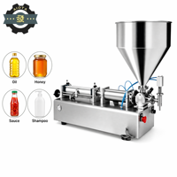 Machine de remplissage semi-automatique horizontale pneumatique de haute précision pour boissons, huile, crème, miel, sauce, shampoing, cosmétiques et produits visqueux