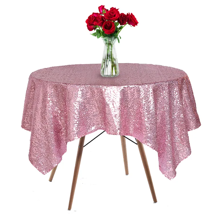 Luxury Customized Red Sequin Tablecloths Party Wedding Tablecloth Sequin Pattern Table Overlay Home Decor
