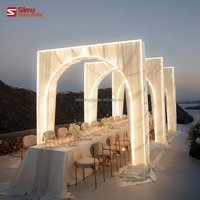 Arche de mariage lumineuse en fer, support de toile de fond pour événements, cadre de décoration de table de mariage extérieur pour dîner, avec tissu
