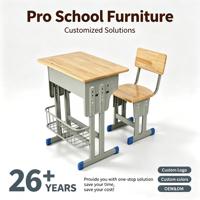 Table et chaise individuelles pour école primaire, bureau et chaise en métal à double colonne avec réglage en hauteur, design de style chinois pour les élèves