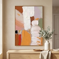 Peinture à l'huile 3D moderne à texture épaisse, peinte à la main, pastel, abstraite, colorée, sur toile, décoration murale pour salon