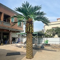 Pohon palem buatan 12 kaki 360 cm, dekorasi pohon palem tanggal murah Tengah Tinggi untuk restoran Plaza Taman