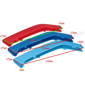 3pcs/set M Color ABS Kidney Grill Bar Grille Covers Decal Strip <b>Clip</b> for BMW 3 Series F30 2013- 2018 Fits 8 Slats Only - Product Image 6