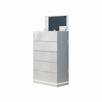 NOVA Nouvelle Ligne Design Tête de Lit LED Brillante Grand Lit avec Rangement Suite de Meubles de Chambre Moderne Complète Ensembles de Chambre Queen Size