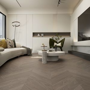 Mutfak, Villa ve Depo için En İyi Fiyatlı Meşe Chevron Fırçalanmış Önceden İşlenmiş Parke Döşeme - Product Image 5