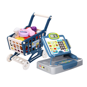 FiveStar chariot à provisions en plastique pour <span class=keywords><strong>enfants</strong></span> semblant jouer <span class=keywords><strong>caisse</strong></span> <span class=keywords><strong>enregistreuse</strong></span> pour tout-petits épicerie jouet nourriture fruits - Product Image 1