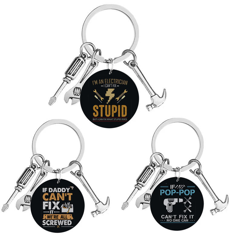 Tool Keychain Father's Day Gift Appreciation Gift for Dad Hammer Wrench  Metal Keychain Dad Gift Keyring Bottle Opener Key Chains