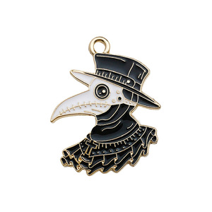Nueva serie innovadora de Halloween aleación gota de aceite esqueleto Luna Cuervo accesorios dibujos animados lindo colgante - Product Image 3