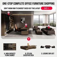 Meubles de bureau modulaires en bois de style italien moderne, éclairage LED, fonctionnels, haut de gamme, luxe, bureau de direction, léger