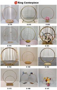 Piccolo Rotondo di Metallo Arco di Nozze Cerchio Floreale per la Cerimonia Nuziale Decorazione Della Tavola - Product Image 3