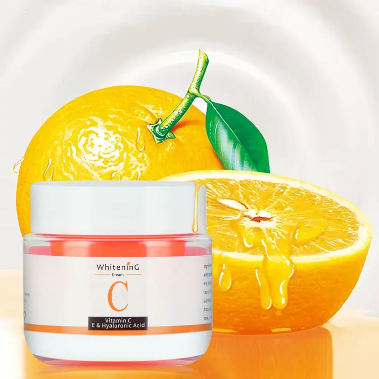 Vendita calda organico naturale idratante sbiancante Private Label vitamina C crema viso acido ialuronico vitamina E vitamina C crema