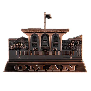 Imanes de nevera personalizados 3D para Omán, recuerdos de Turismo de Metal, regalo