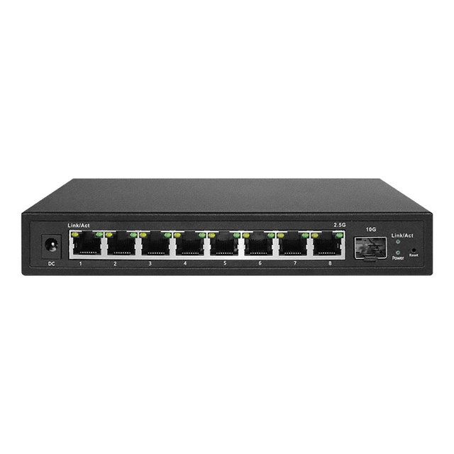 8 Port 2.5G Lite Managed Fanless PoE Switch With 1*10G SFP Slot Uplink OEM