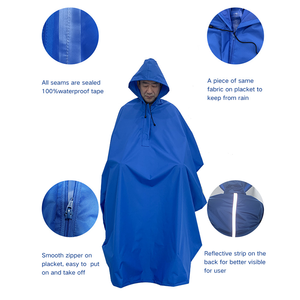 Premium 240T Pongee Thickened <strong>Wheelchair</strong> Raincoat PVC Coated Waterproof <strong>Poncho</strong> with Reflective Strips for Disabled - Product Image 2