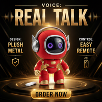 Robot intelligent télécommandé en plastique, jouet interactif avec commande vocale, compagnon en peluche pour enfants