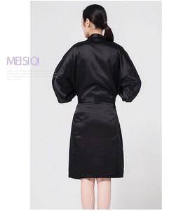 Robe de travail professionnelle pour salon de coiffure et spa, vêtements de travail pour femmes, robe de beauté à manches en polyester, kimono personnalisé pour la coiffure, robes de coiffure - Product Image 3