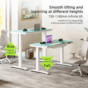 Điện Chiều cao có thể điều chỉnh thường vụ bàn với ngăn kéo tăng nâng kim loại khung nội thất văn phòng bảng với Tempered Glass Top - Product Image 3