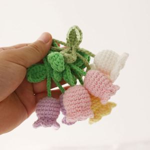 Handmade Knitted Keychain Keyring for Women Girl Crocheted Wind Chimes Flower Bag Pendants Car <b>Key</b> <b>Ring</b> Handbag Charms Gift - Product Image 3