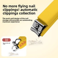 Nouveau coupe-ongles en acier inoxydable anti-éclaboussures, portable, format unique, grande taille, modèle à lame plate BP048 pour manucure hommes et femmes