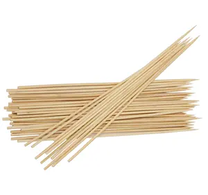 Palos de pinchos de kebab de madera de bambú con logotipo personalizado para barbacoa
