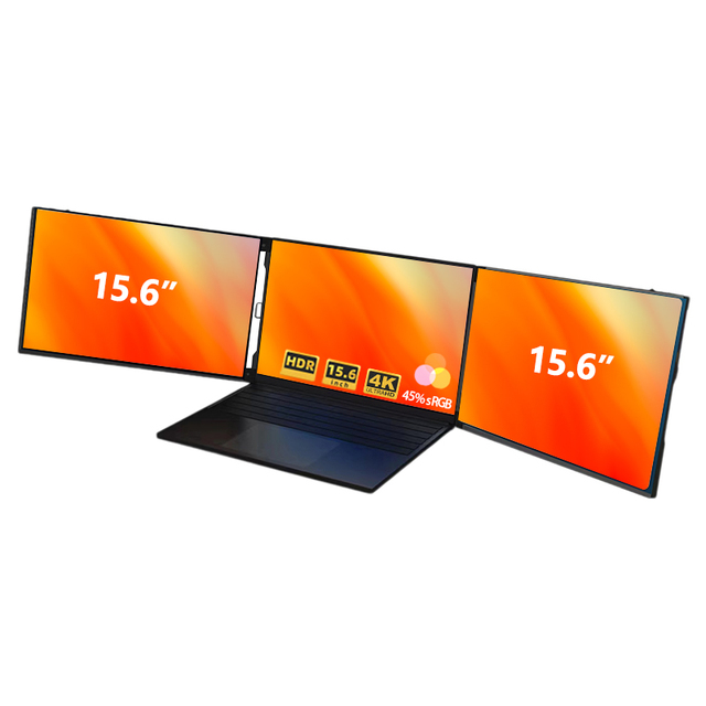 Newest Design 15.6" Tri Screen Monitor USB C Portable Triple Screen for Laptop