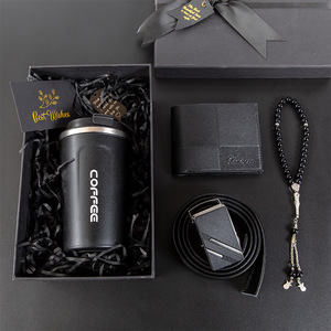 Men's Business Gift <b>Set</b> Coffee <b>Mug</b> Belt Wallet Bracelet Valentine's Day Personalized Promotion Gift Box 9.84x5.91x3.94 In - Product Image 2