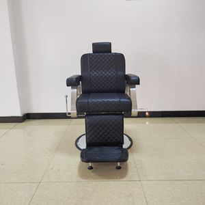 Sillón de Barbería Retro de Cuero con Base Dorada Reversible para Barbería MK - Product Image 1