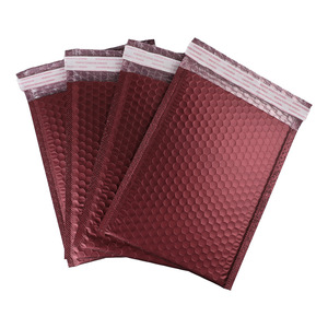 Pochette à bulles en aluminium rouge vin 25x30cm, épaisse et antichoc, pour l'expédition de vêtements, la logistique et le commerce électronique - Product Image 2