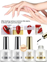 Kit de 4 pièces pour nail art : Colle spéciale fonctionnelle, Résine en flacon design, Base Coat, Top Coat, Soak-Off, Séchage UV/LED