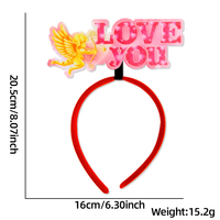 Serre-tête personnalisé avec inscription LOVE YOU Cupid Angel, bandeau imprimé romantique pour séances photo de couple, événements de mariage et selfies à domicile