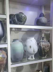 Pichet <span class=keywords><strong>en</strong></span> céramique de poterie traditionnelle Vase <span class=keywords><strong>en</strong></span> céramique Vase <span class=keywords><strong>en</strong></span> <span class=keywords><strong>terre</strong></span> <span class=keywords><strong>cuite</strong></span> gris et bleu <span class=keywords><strong>avec</strong></span> 2 poignées pour décorations intérieures/extérieures - Product Image 6