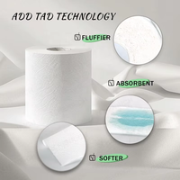 8 pouces X 800 pieds 6 rouleaux/carton ultra absorbant TAD 28 Gsm doux fort haute capacité 1 pli 2 plis compatible essuie-mains rouleau de papier