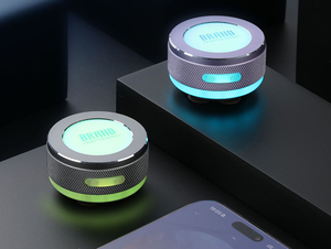 Colorful <b>LED</b> Light Bone Conduction <b>Speaker</b> Mini Metal Case Suction Cup Wireless <b>Speaker</b> for Smooth Plane - Product Image 3