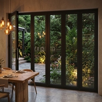 Puerta Plegable de Vidrio con Aislamiento Térmico PENJOY, Puerta de Entrada Exterior de Aluminio con Rotura de Puente Térmico, Herrajes de Marca Alemana, Hermética