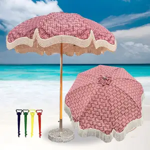 Essenziali Tilt ombrellone frangia con Logo stampato