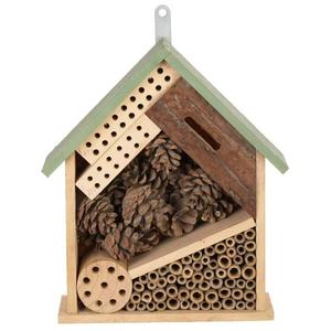 Wooden Insect House Rectangle Hanging Outdoor Decorative Garden Ornament With <b>Pinecones</b> And Tubes For Pollinators - Product Image 2