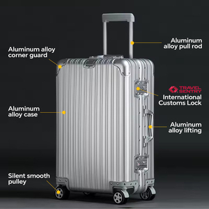 Conception de motifs personnalisés |   <span class=keywords><strong>Valise</strong></span> légère à cadre entièrement en aluminium, best-seller, avec serrure à combinaison TSA intégrée et roulettes - Product Image 1
