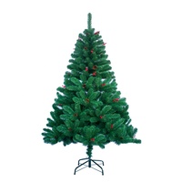 PE&PVC Gemischter Moderner Künstlicher Weihnachtsbaum LED Vorbeleuchtet Metallständer für Wohnzimmer & Außenbereich Feiertagsdekoration