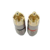 Conector RCA Macho Chapado en Oro al por Mayor, sin Soldadura, Codificado por Colores Rojo y Negro, para Amplificador de Cine en Casa, Altavoz, Cable de Audio DIY