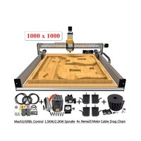 Kit complet CNC 1010 Lead 1000x1000mm 4 axes pour gravure et fraisage, machine de gravure CNC avec vis sans fin améliorées