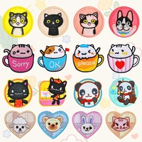 Patchs et autocollants brodés d'animaux de dessin animé, décorations de chapeaux DIY avec des motifs personnalisés, fil de polyester