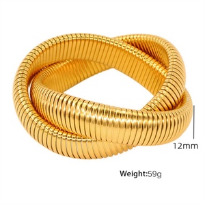 Fashion Personalized Jewelry Gold Stainless Steel <b>Bracelets</b> Stretch Snake <b>Bangle</b> <b>Bracelets</b> for Women Men - Product Image 2