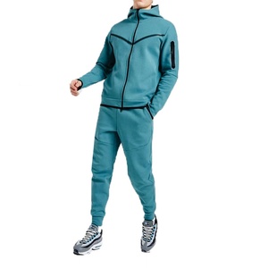 Ensemble survêtement pour homme, veste en polaire épaisse et chaude à manches longues, pantalon de survêtement respirant, capuche, taille à cordon, survêtement de haute qualité - Product Image 1