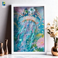 Peinture 3D de méduse de dessin animé de la marque STAR, faite à la main sur toile, imperméable, écologique, haute résolution, anti-UV, DIY