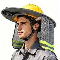 Casque de sécurité rechargeable avec ventilateur pour la protection solaire et l'ombrage sur chantier